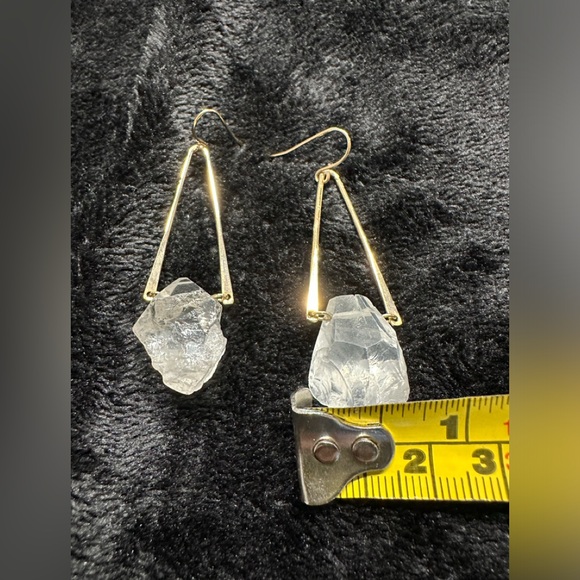 Herkimer Natural Rock Crystal Drop Earrings  - N w/o T - Picture 7 of 7